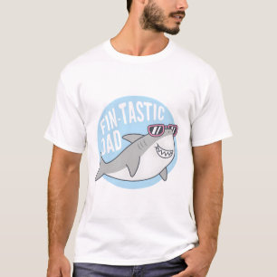 Funny Shark With Shades Fin-tastic Dad Pun T-Shirt