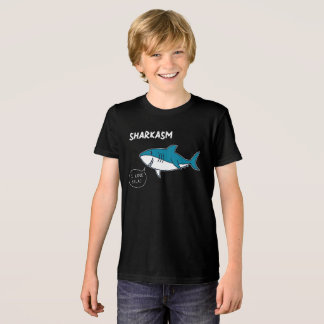 Funny Sharkasm 'I Love Salad' Cartoon T-Shirt Grap Tri-Blend Shirt