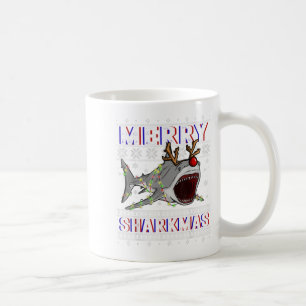 Funny Sharkmas Shark Ugly Christmas Sweaters Coffee Mug