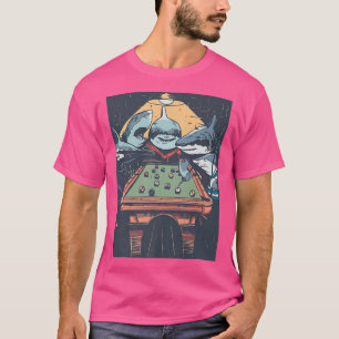 Funny Sharks Playing PoolRetro Vintage Pool Shark T-Shirt