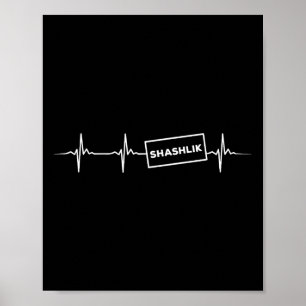 Funny Shashlik Heartbeat Russian Bbq Outfit Meat S Poster