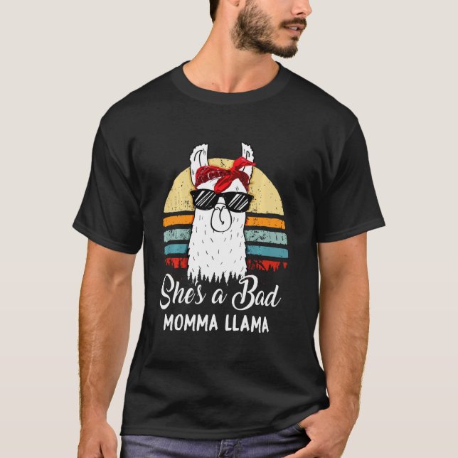 Funny  She S A Bad Momma Llama Mum Mama Grandma T-Shirt (Front)
