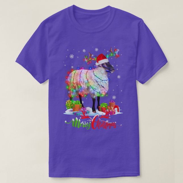 Funny Sheep Animal Merry Christmas Party Family Ma T-Shirt (Design Front)