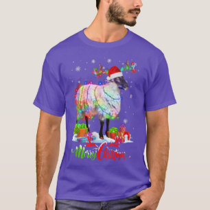 Funny Sheep Animal Merry Christmas Party Family Ma T-Shirt