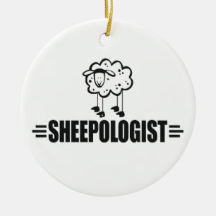 Funny Sheep Ceramic Tree Decoration