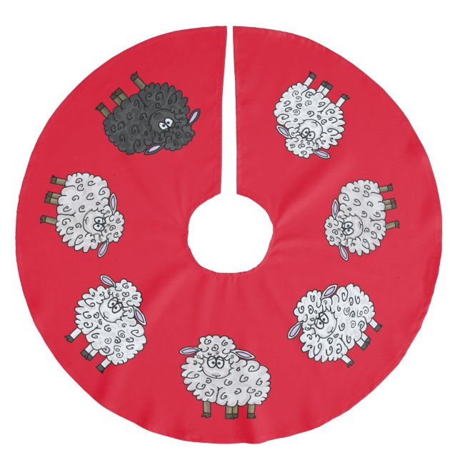 Funny Sheep Christmas Tree Skirt (Front)