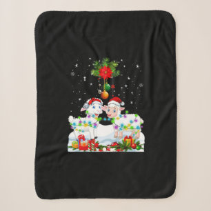 Funny Sheep Christmas Tree Xmas Animal Gift Sherpa Blanket