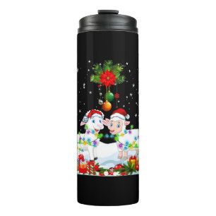 Funny Sheep Christmas Tree   Xmas Animal Gift Thermal Tumbler