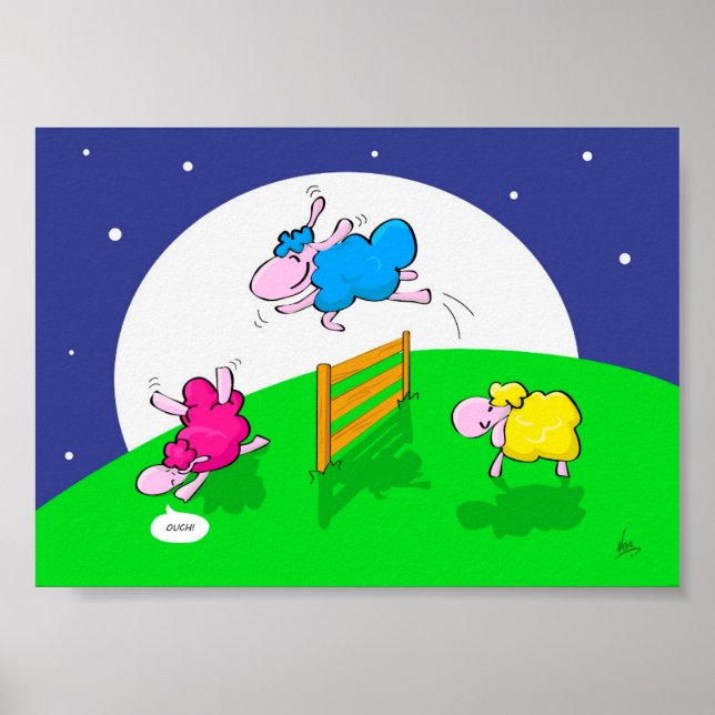 Funny Sheep Counting Poster (Front)