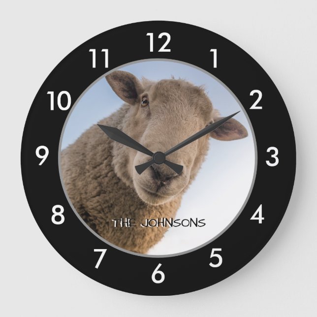Funny Sheep custom large clock (Front)