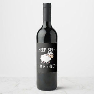 Funny Sheep Design for Farmers and Sheep Lovers Wine Label