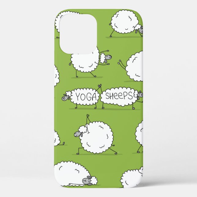 Funny sheep doing yoga, sketch Case-Mate iPhone case (Back)