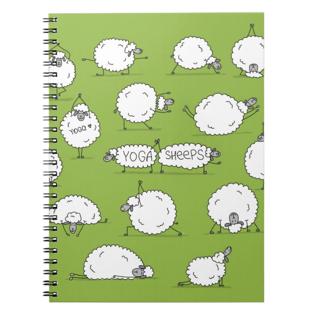 Funny sheep doing yoga, sketch notebook (Front)