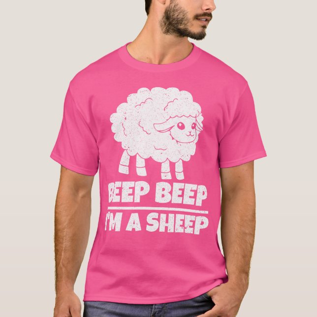 Funny Sheep Farmer Beep Beep I'M A Sheep T-Shirt (Front)