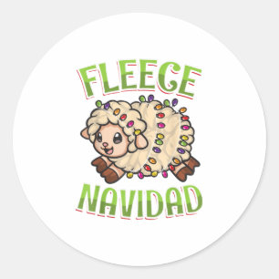 Funny Sheep Fleece Navidad Christmas Classic Round Sticker