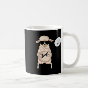Funny Sheep Lamb Wearing Sungles Playing Badminton Coffee Mug