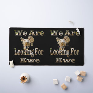 Funny Sheep Looking For Ewe, Desk Mat