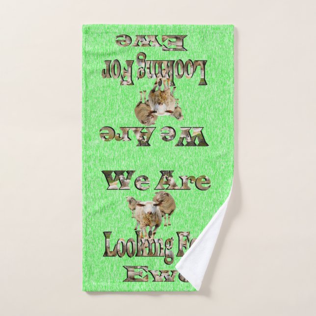 Funny Sheep Looking For Ewe, Hand Towel (Hand Towel)