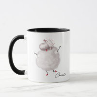 Funny Sheep Love Heart Personalised Name