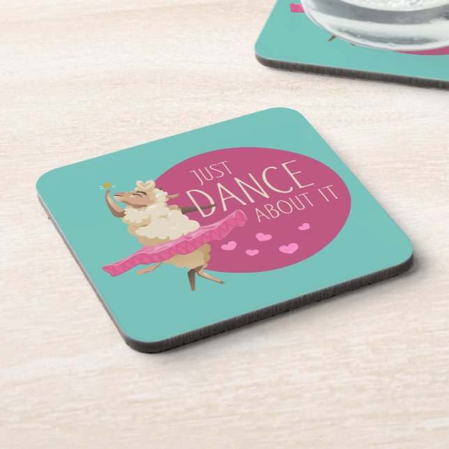 Funny Sheep Message - Just Dance About It 1 Coaster (Left Side)