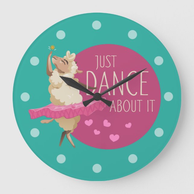 Funny Sheep Message - Just Dance About It 1 Large Clock (Front)