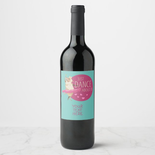 Funny Sheep Message - Just Dance About It 1 Wine Label (Front)
