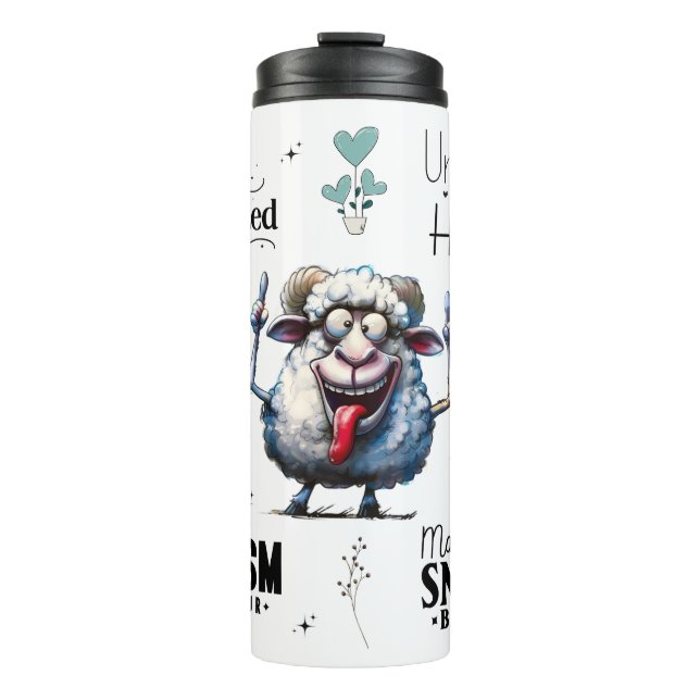 Funny Sheep Quotes Thermal Tumbler (Front)