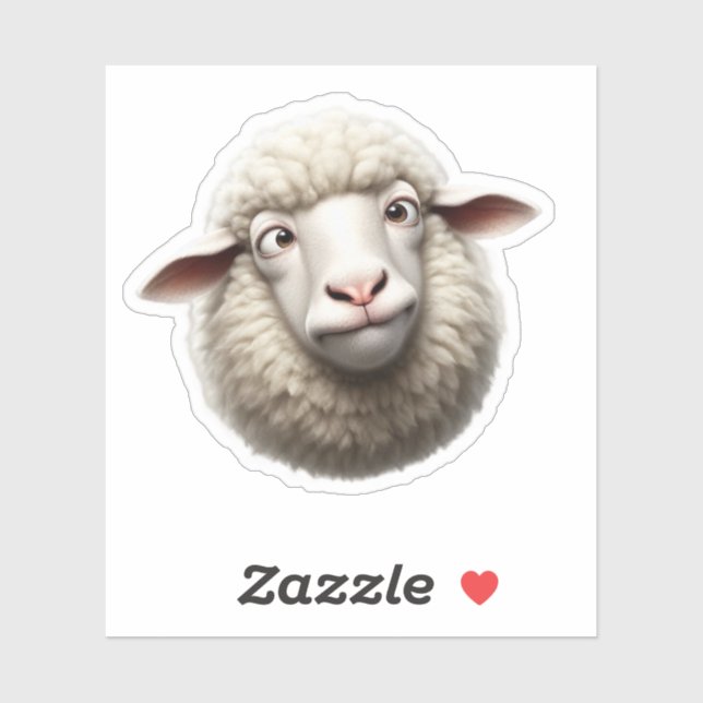 Funny Sheep Sticker – Cross‑Eyed Sheep (Sheet)
