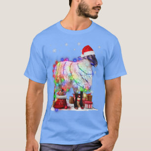 Funny Sheep Tree Christmas Lights Xmas Pajama Matc T-Shirt