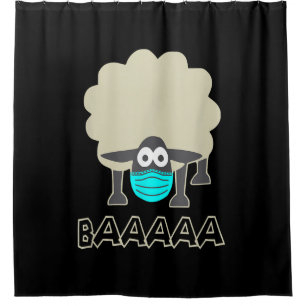 Funny Sheep With Face Mask Sheeple Gift Shower Curtain