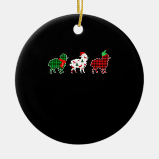 Funny Sheep Xmas Tree Lights | Red Plaid Gift Ceramic Tree Decoration