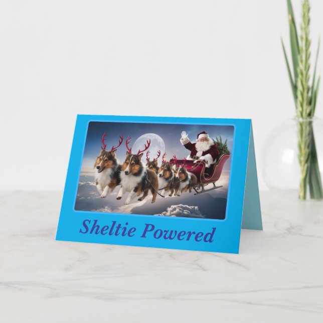 Funny Sheltie Christmas Holiday Card (Front)