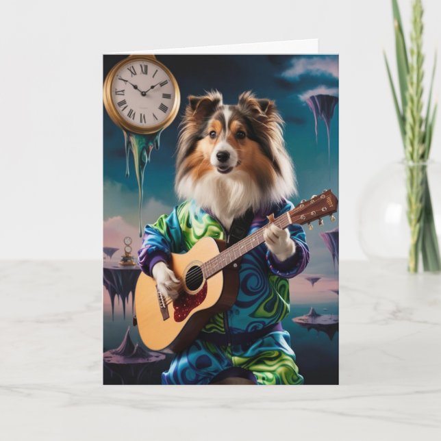 Funny Sheltie Rock Star Card (Front)