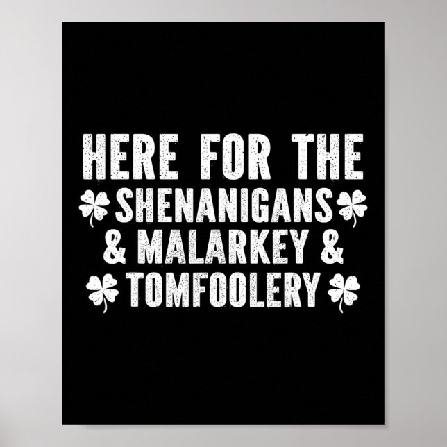 Funny Shenanigans Malarkey And Tomfoolery St Patri Poster (Front)