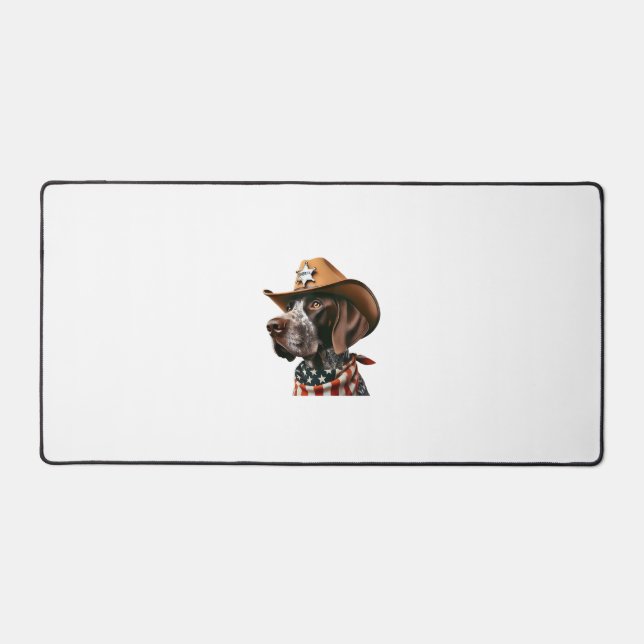 Funny Sheriff Dog Shirt German Pointer Dog Mum Wil Desk Mat (Front)