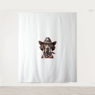Funny Sheriff Dog Shirt German Pointer Dog Mum Wil Tapestry