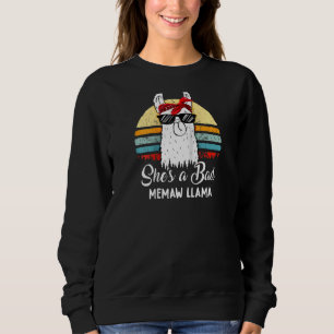 Funny She's A Bad Memaw Llama T Mum Mama Grandma Sweatshirt