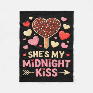Funny Shes My Midnight Kiss Valentine Matching Cou Fleece Blanket