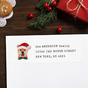 Funny Shiba Inu Christmas Dog Return Address