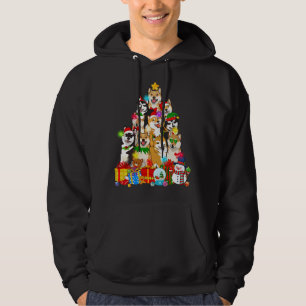 Funny Shiba Inu Christmas Tree Lights Puppy Dog Lo Hoodie