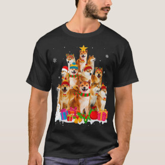 Funny Shiba Inu Christmas Tree Pet Dog Lover Gift  T-Shirt