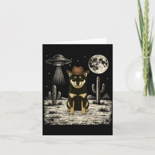 Funny Shiba Inu Cowboy Western Dog Ufo Card