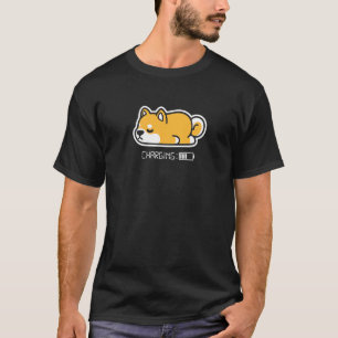 Funny Shiba Inu Dog Charging Cute Sleeping Dog Nap T-Shirt