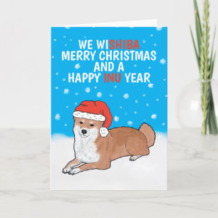 Funny Shiba Inu Dog Pun Merry Christmas  Holiday Card