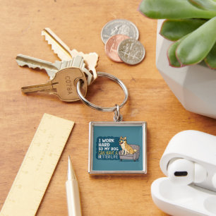 Funny Shiba Inu Dog Quote Couch Illustration Key Ring