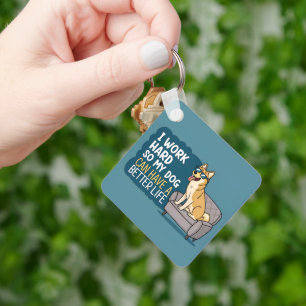 Funny Shiba Inu Dog Quote Couch Illustration Key Ring