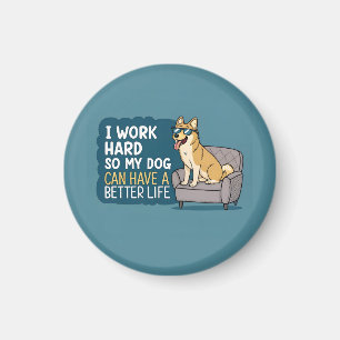 Funny Shiba Inu Dog Quote Couch Illustration Magnet