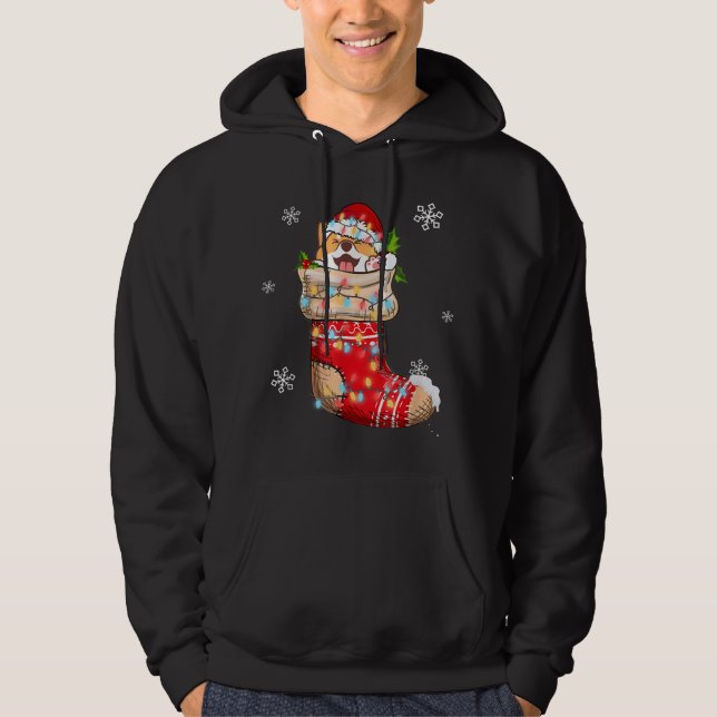Funny Shiba Inu In Socks Christmas Dog Lovers Xmas Hoodie (Front)