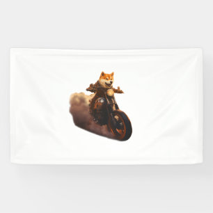 Funny , Shiba Inu, Motorcycle, Dog, Puppet, Men's, Banner