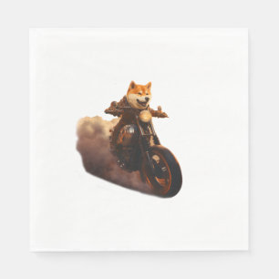 Funny , Shiba Inu, Motorcycle, Dog, Puppet, Men's, Napkin